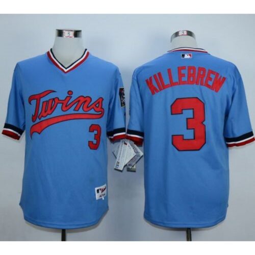 68638953a2345_1 Twins #3 Harmon Killebrew Light Blue 1984 Turn Back The Clock Stitched MLB Jersey