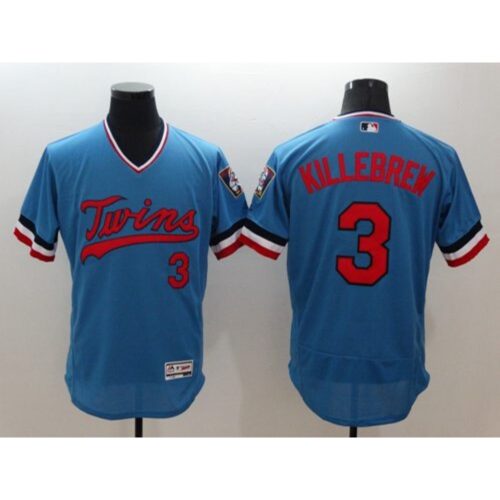 68638957830b5_1 Twins #3 Harmon Killebrew Light Blue Flexbase Authentic Collection Cooperstown Stitched MLB Jersey