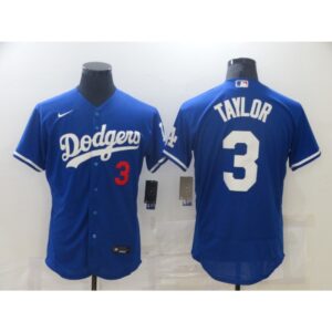 68638987adfa5_1 Men's Los Angeles Dodgers #3 Chris Taylor Blue Flex Base Stitched Jersey