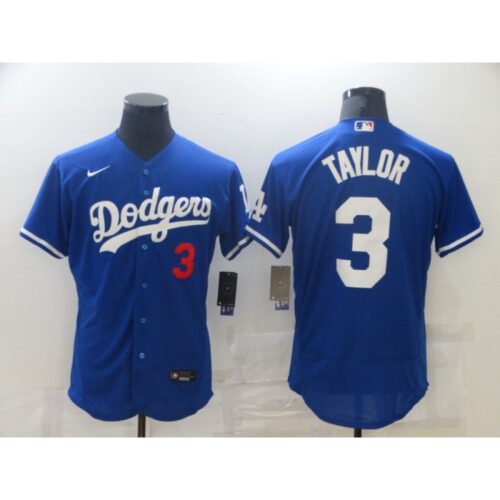 68638987adfa5_1 Men's Los Angeles Dodgers #3 Chris Taylor Blue Flex Base Stitched Jersey