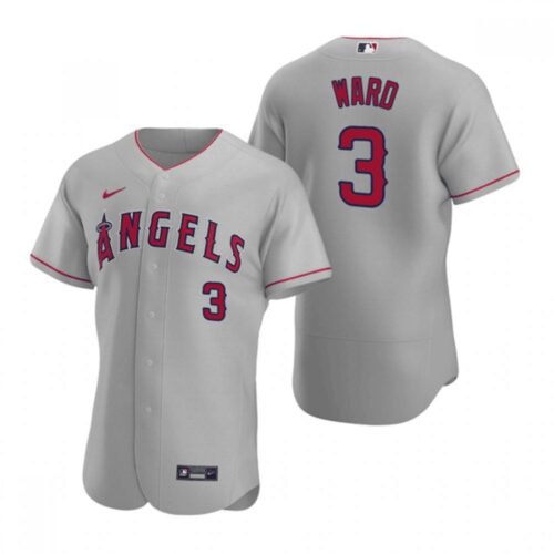 686389acb807f_1 Men's Los Angeles Angels #3 Waylor Ward Grey Flex Base Stitched Jersey