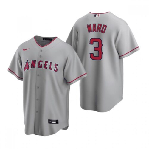 686389b00b2eb_1 Men's Los Angeles Angels #3 Waylor Ward Grey Cool Base Stitched Jersey