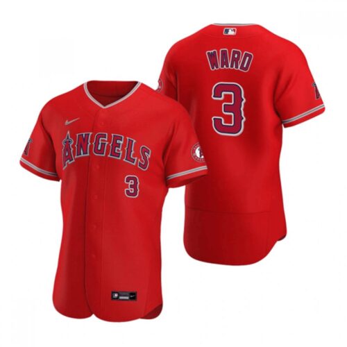 686389b36cfcb_1 Men's Los Angeles Angels #3 Waylor Ward Red Flex Base Stitched Jersey