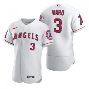 686389b9e811b_1 Men's Los Angeles Angels #3 Waylor Ward White Flex Base Stitched Jersey