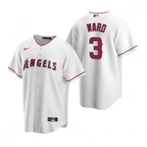 686389bd2c5b9_1 Men's Los Angeles Angels #3 Waylor Ward White Cool Base Stitched Jersey