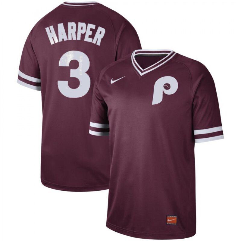 68638abe7064e_1 Men's Philadelphia Phillies #3 Bryce Harper Maroon Cooperstown Collection Legend Stitched MLB Jersey