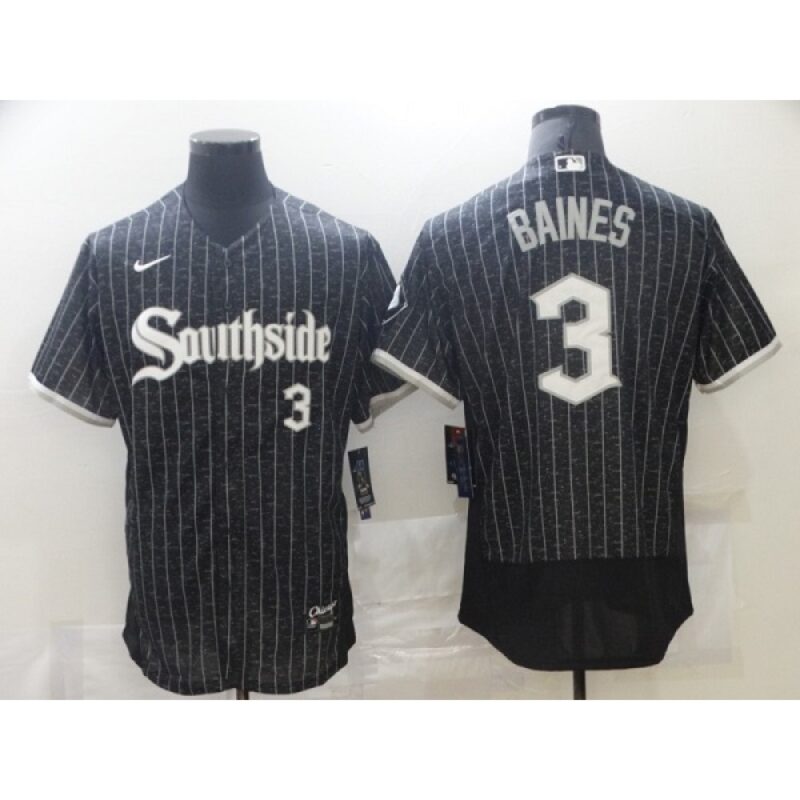 68638ac513849_1 Men's Chicago White Sox #3 Harold Baines 2021 Black City Connect Flex Base Stitched Jersey