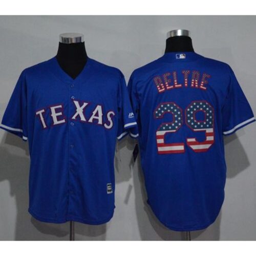 68638af15ce07_1 Rangers #29 Adrian Beltre Blue USA Flag Fashion Stitched MLB Jersey