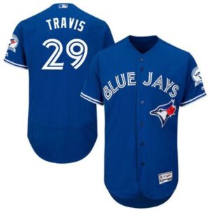 68638b3b442d0_1 Blue Jays #29 Devon Travis Blue Flexbase Authentic Collection Stitched MLB Jersey