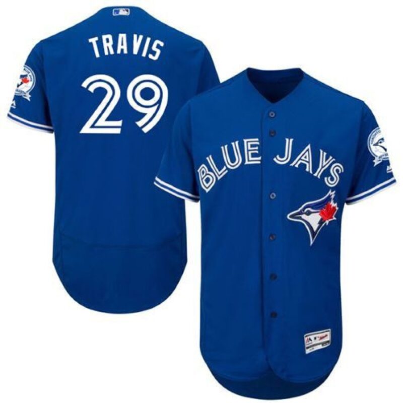 68638b3b442d0_1 Blue Jays #29 Devon Travis Blue Flexbase Authentic Collection Stitched MLB Jersey