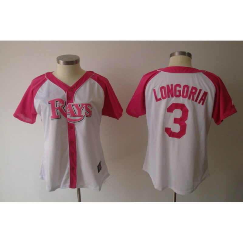 68638b570908a_1 Women's Tampa Bay Rays #3 Evan Longoria White Splash Fashion Stitched MLB Jersey