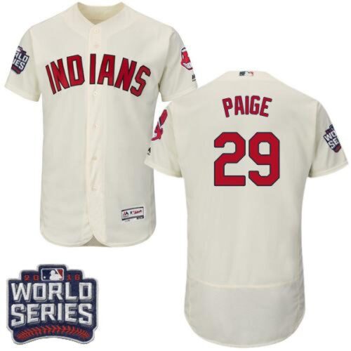68638b5cb6f4a_1 indians #29 Satchel Paige Cream Flexbase Authentic Collection 2016 World Series Bound Stitched MLB Jersey