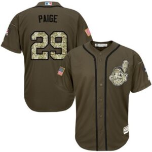 68638b5fef368_1 indians #29 Satchel Paige Green Salute to Service Stitched MLB Jersey