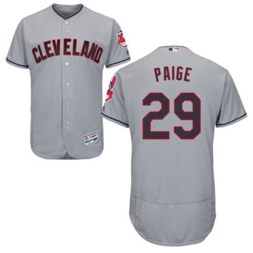 68638b663e975_1 indians #29 Satchel Paige Grey Flexbase Authentic Collection Stitched MLB Jersey