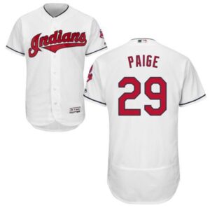 68638b76bf97d_1 indians #29 Satchel Paige White Flexbase Authentic Collection Stitched MLB Jersey