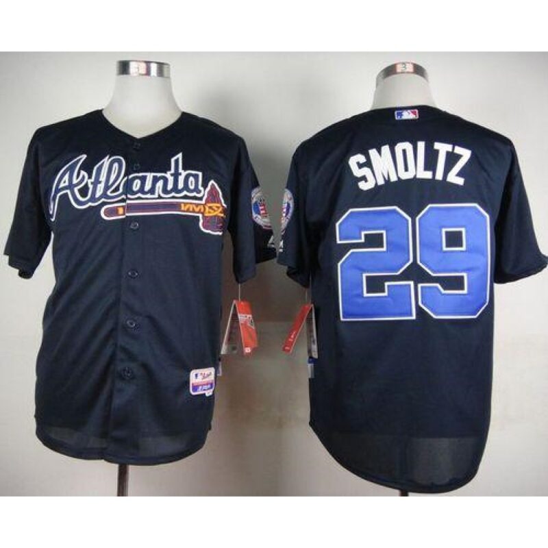 68638b917de1b_1 Braves #29 John Smoltz Blue Cool Base Stitched MLB Jersey