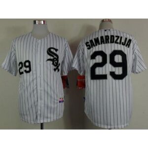 68638bb544b59_1 White Sox #29 Jeff Samardzija White Black Strip Stitched MLB Jerseys