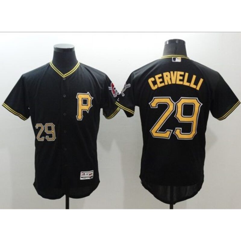 68638bc296a45_1 Pirates #29 Francisco Cervelli Black Flexbase Authentic Collection Stitched MLB Jersey