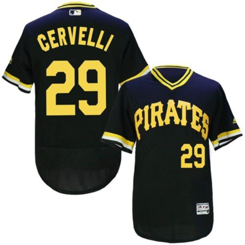 68638bc663ac7_1 Pirates #29 Francisco Cervelli Black Flexbase Authentic Collection Cooperstown Stitched MLB Jersey