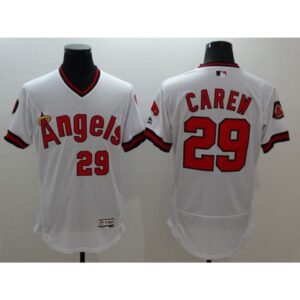 68638bf7aeaf6_1 Angels of Anaheim #29 Rod Carew White Flexbase Authentic Collection Cooperstown Stitched MLB Jersey