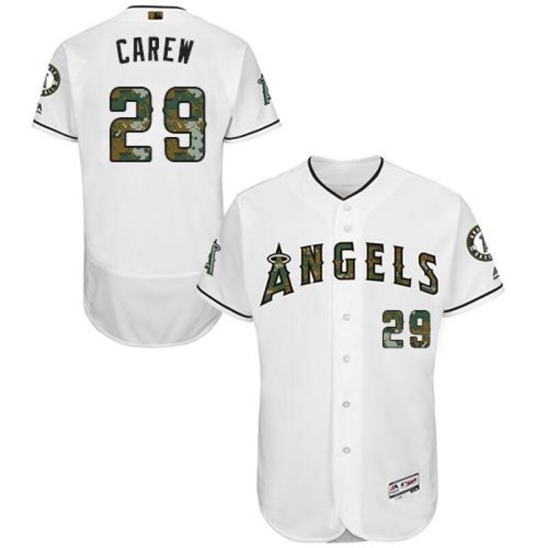 68638bfb0b1ee_1 Angels of Anaheim #29 Rod Carew White Flexbase Authentic Collection 2016 Memorial Day Stitched MLB Jersey