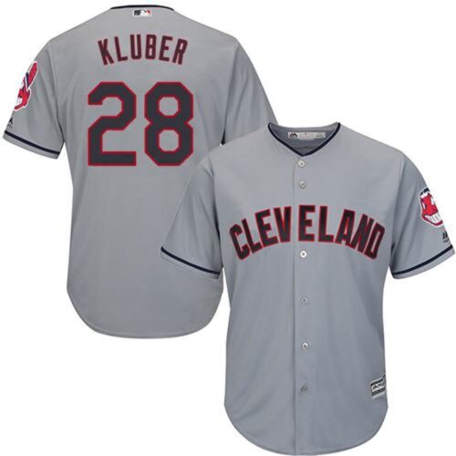 68638c0ab4427_1 indians #28 Corey Kluber Grey Road Stitched Youth MLB Jersey