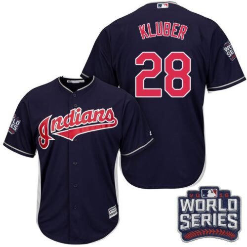 68638c0fd8bc6_1 indians #28 Corey Kluber Navy Blue Alternate 2016 World Series Bound Stitched Youth MLB Jersey