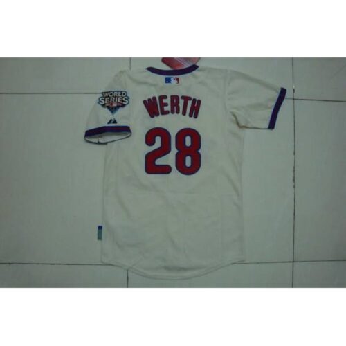68638c224bf9e_1 Phillies #28 Jayson Werth Stitched Cream Youth MLB Jersey