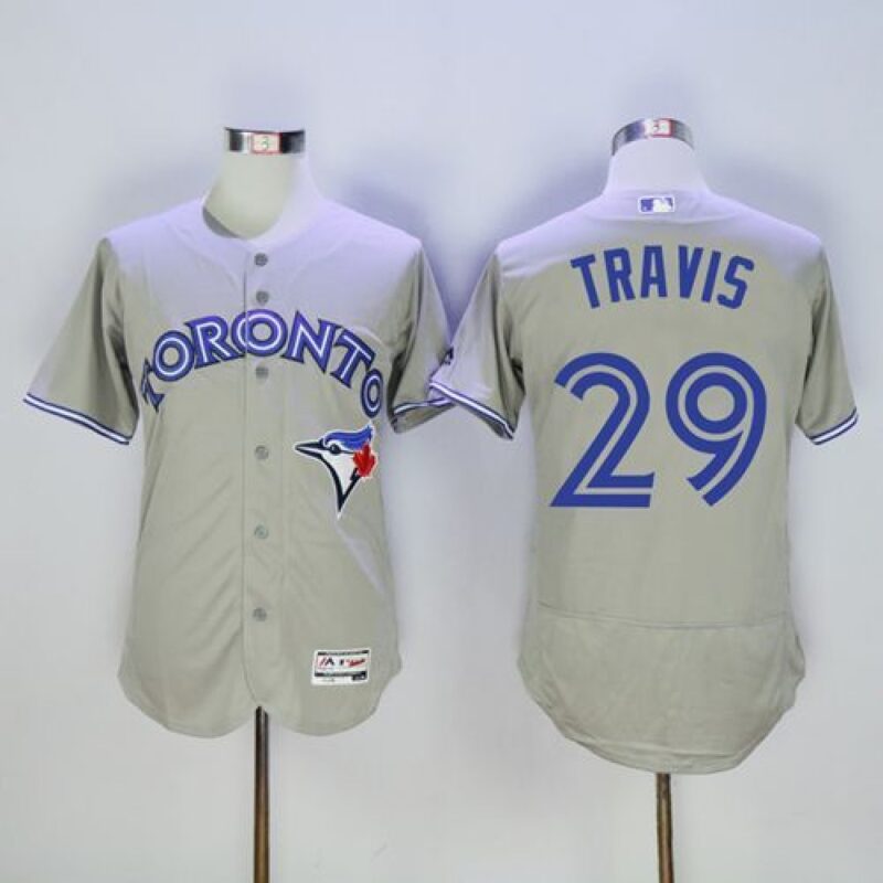 68638c4757cf4_1 Blue Jays #29 Devon Travis Grey Flexbase Authentic Collection Stitched MLB Jersey