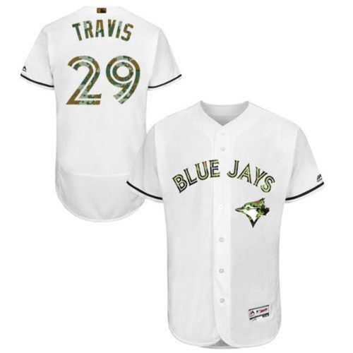 68638c5891ada_1 Blue Jays #29 Devon Travis White Flexbase Authentic Collection 2016 Memorial Day Stitched MLB Jersey