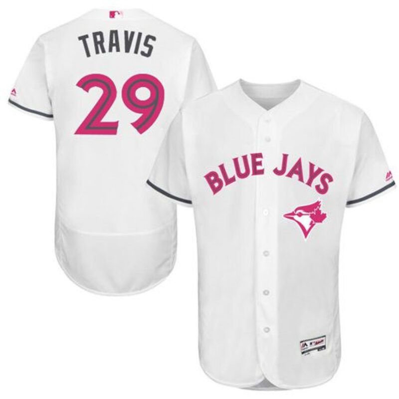 68638c5bd22c5_1 Blue Jays #29 Devon Travis White Flexbase Authentic Collection 2016 Mother's Day Stitched MLB Jersey