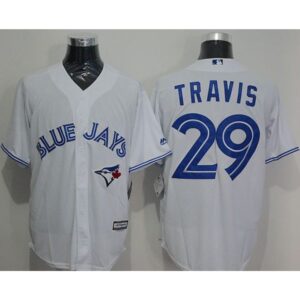 68638c62cf615_1 Blue Jays #29 Devon Travis White New Cool Base Stitched MLB Jersey