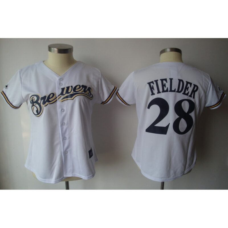 68638cc95f9f8_1 Brewers #28 Prince Fielder White Women's Fashion Stitched MLB Jersey