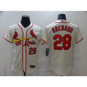 68638ccf40f14_1 Men's St. Louis Cardinals #28 Nolan Arenado Cream Flex Base Stitched Jersey