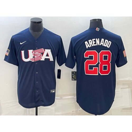 68638ce39b3ee_1 Men's USA Baseball #28 Nolan Arenado 2023 Navy World Baseball Classic Stitched Jersey