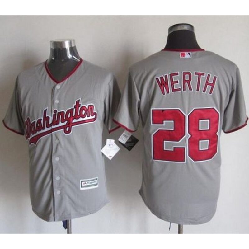 68638d1bd545c_1 Nationals #28 Jayson Werth Grey New Cool Base Stitched MLB Jersey