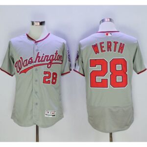 68638d22bcf0b_1 Nationals #28 Jayson Werth Grey Flexbase Authentic Collection Stitched MLB Jersey