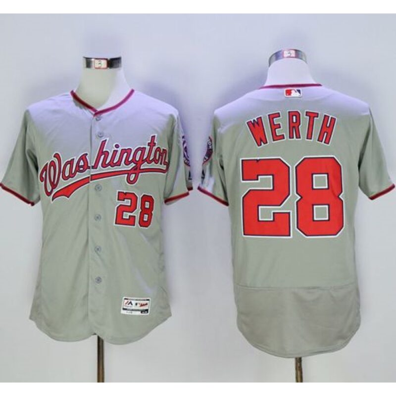 68638d22bcf0b_1 Nationals #28 Jayson Werth Grey Flexbase Authentic Collection Stitched MLB Jersey