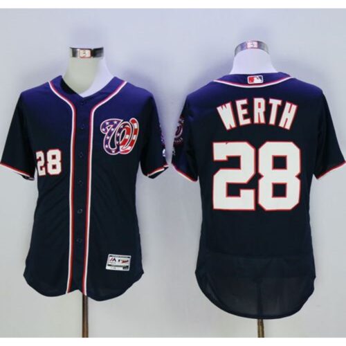 68638d2cd3910_1 Nationals #28 Jayson Werth Navy Blue Flexbase Authentic Collection Stitched MLB Jersey