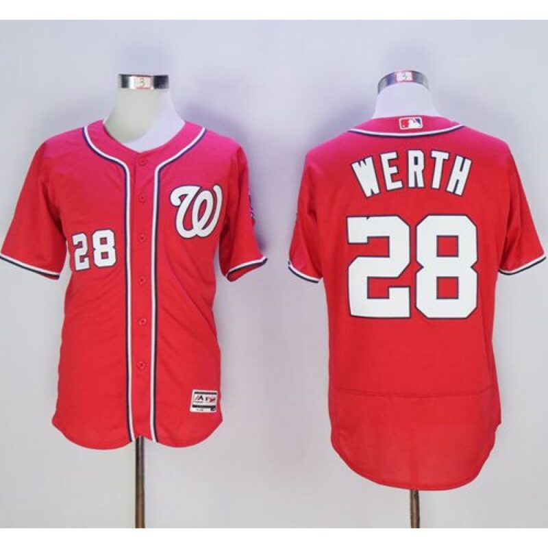 68638d3389a17_1 Nationals #28 Jayson Werth Red Flexbase Authentic Collection Stitched MLB Jersey
