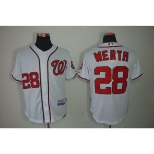 68638d3e7e55a_1 Nationals #28 Jayson Werth White Stitched MLB Jersey