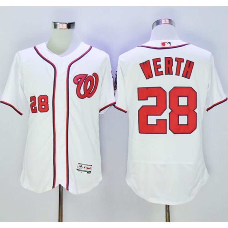 68638d4245412_1 Nationals #28 Jayson Werth White Flexbase Authentic Collection Stitched MLB Jersey
