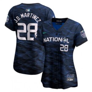 68638d4b18af4_1 Women's Los Angeles Dodgers #28 J.D. Martinez Teal 2023 All-star Stitched Baseball Jersey(Run Small)
