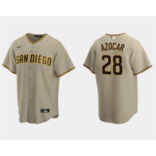 68638d6e7c3d0_1 Men's San Diego Padres #28 Jose Azocar Tan Cool Base Stitched Jersey