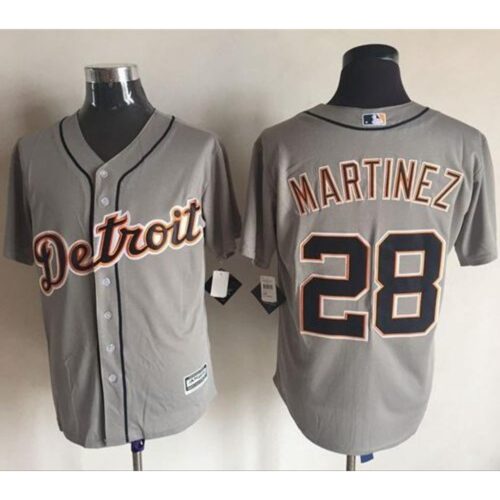 68638dd297e60_1 Tigers #28 J. D. Martinez Grey New Cool Base Stitched MLB Jersey