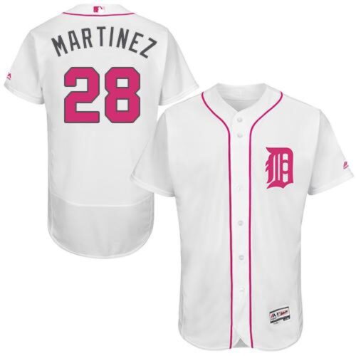 68638de682b75_1 Tigers #28 J. D. Martinez White Flexbase Authentic Collection 2016 Mother's Day Stitched MLB Jersey