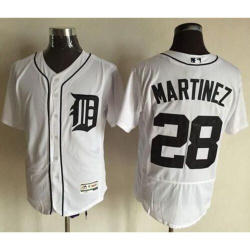 68638de9c6ce5_1 Tigers #28 J. D. Martinez White Flexbase Authentic Collection Stitched MLB Jersey