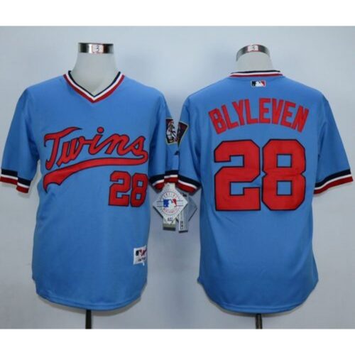 68638e68b6e43_1 Twins #28 Bert Blyleven Light Blue 1984 Turn Back The Clock Stitched MLB Jersey