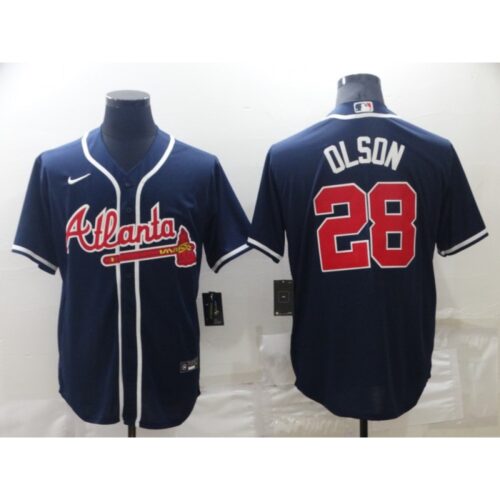 68638ee378eec_1 Men's Atlanta Braves #28 Matt Olson Navy Cool Base Stitched Baseball Jersey