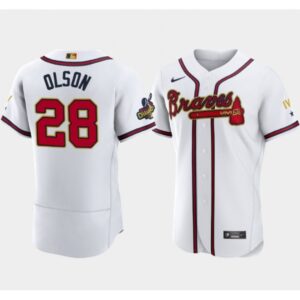 68638ef7401ad_1 Men's Atlanta Braves #28 Matt Olson 2022 White/Gold World Series Champions Program Flex Base Stitched Baseball Jersey
